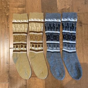 HAND KNITTED ALPACA WOOL SOCKS 2 PACK